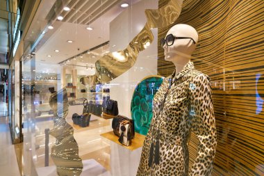 HONG KONG, CHINA - CIRCA JANUARY, 2019: display widnow at Longchamp store in New Town Plaza shopping mall in Hong Kong.