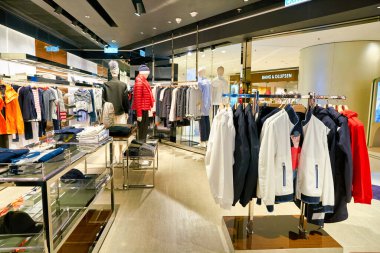 HONG KONG, CHINA - CIRCA JANUARY, 2019: interior shot of Paul & Shark in Elements shopping mall. Paul & Shark is an Italian clothing brand founded by Paolo Dini