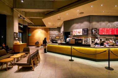 SHENZHEN, CHINA - CIRCA JANUARY  2019: interior shot of Starbucks in Shenzhen.