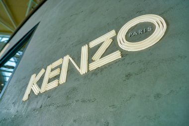 SINGAPORE - CIRCA APRIL, 2019: close up shot of Kenzo sign seen in the Shoppes at Marina Bay Sands.