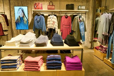 MILAN, ITALY - CIRCA NOVEMBER, 2017: interior shot of United Colors of Benetton store in Milan.