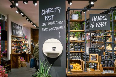 MILAN, ITALY - CIRCA NOVEMBER, 2017: interior shot of Lush store in Milan.
