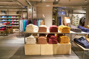 MILAN, ITALY - CIRCA NOVEMBER, 2017: interior shot of United Colors of Benetton store in Milan.