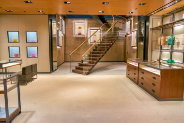 SINGAPORE - CIRCA APRIL, 2019: bags on display at Bottega Veneta store in The Shoppes at Marina Bay Sands.