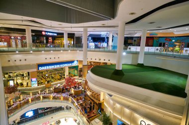 SINGAPORE - APRIL 03, 2019: interior shot of a shopping mall in Singapore.