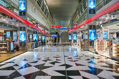 DUBAI, UAE - CIRCA JANUARY 2019: interior shot of Dubai International Airport.