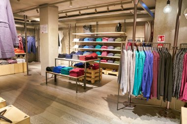 MILAN, ITALY - CIRCA NOVEMBER, 2017: interior shot of United Colors of Benetton store in Milan.