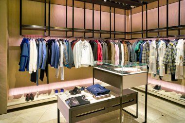 HONG KONG, CHINA - CIRCA JANUARY, 2019: interior shot of Shiatzy Chen store in Elements shopping mall. Shiatzy Chen is a Taiwanese luxury fashion house.
