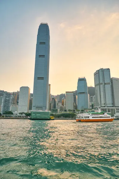 Hong Kong Cina Circa Gennaio 2019 Centrale Visto Victoria Harbour — Foto Stock