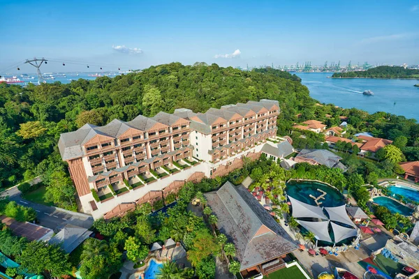 SINGAPORE - CIRCA APRIL, 2019: view from a cable car in Singapore.