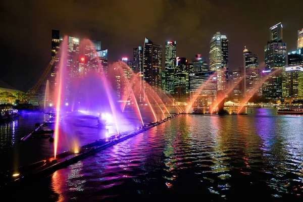 Singapour Circa Avril 2019 Vue Sur Spectra Spectacle Lumière Eau — Photo