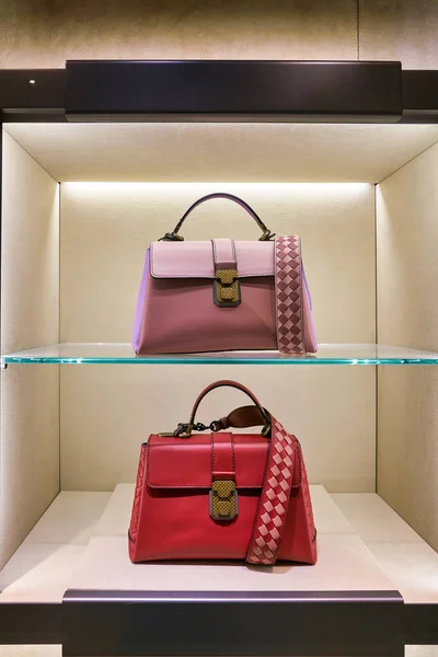 Hong Kong China Circa January 2019 Bags Display Bottega Veneta — Stock Photo, Image