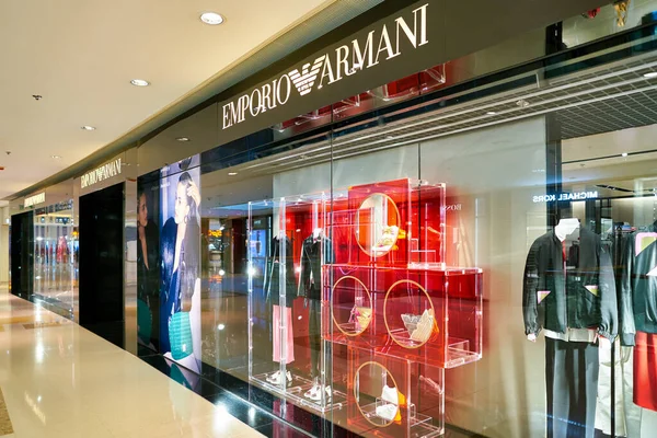 Hong Kong China Circa January 2019 Display Window Emporio Armani — стокове фото