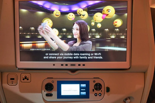 Uae 2019 에미레이트 A380 800 화면의 — 스톡 사진