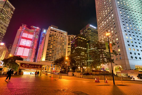 Hong Kong China Circa Januari 2019 Straatbeeld Van Hongkong Nachts — Stockfoto