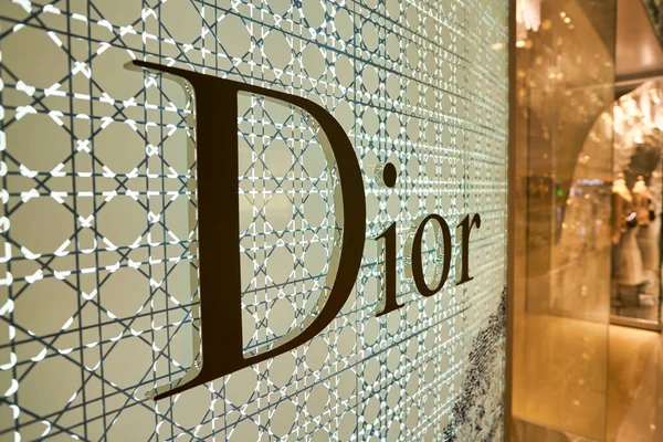 Hong Kong China Circa Janeiro 2019 Close Shot Sinal Dior — Fotografia de Stock