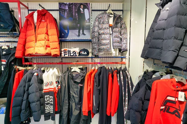 Hong Kong China January 2019 Clothes Display Fila Store New — 图库照片