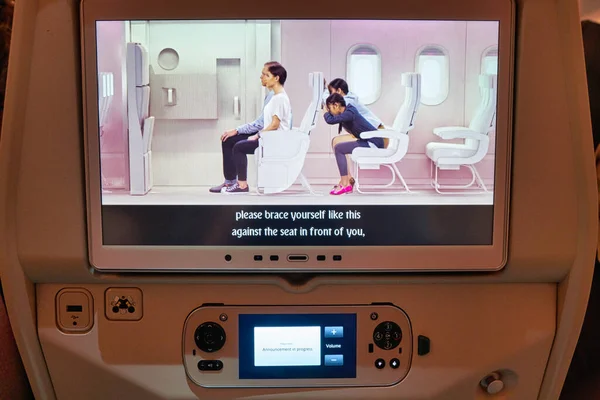 Uae 2019 에미레이트 A380 800 화면의 — 스톡 사진