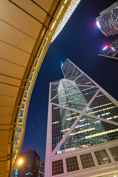 中国香港 2019年1月前后 香港摩天大楼的低角景观 — 图库照片