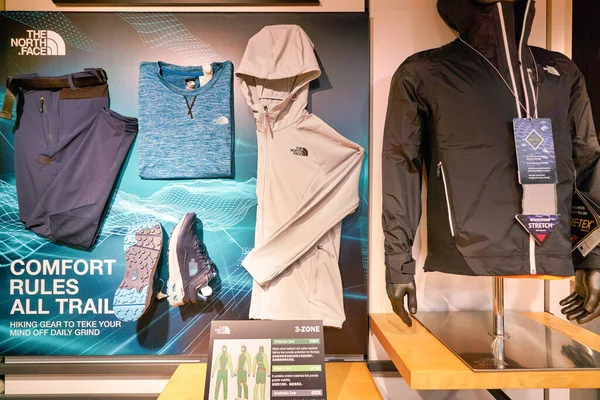 HONG KONG, CHINA - JANUARY 23, 2019: interior shot of The North Face store at New Town Plaza shopping mall in Sha Tin.