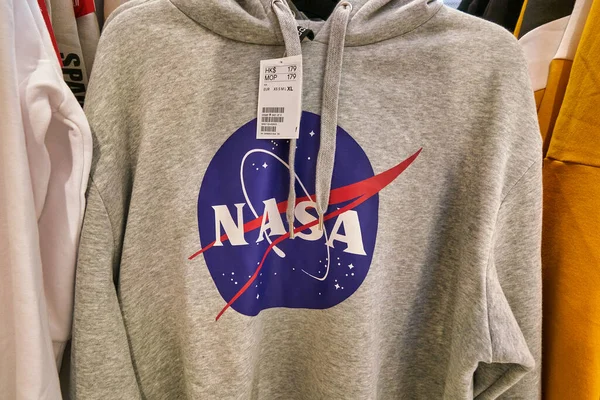 Hong Kong China January 2019 Nasa Sign Seen Clothing Store — Zdjęcie stockowe