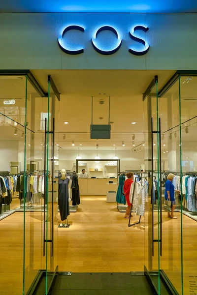 SINGAPORE - CIRCA APRIL, 2019: entrance to COS store in the Shoppes at Marina Bay Sands.