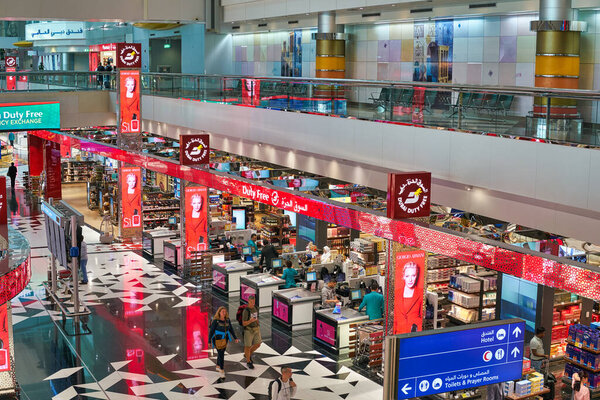 DUBAI, UAE - CIRCA JANUARY 2019: interior shot of Dubai International Airport.