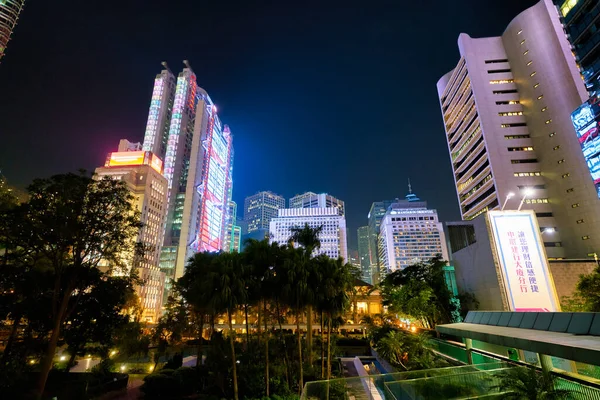 2019年1月頃 夜の香港の都市景観 — ストック写真