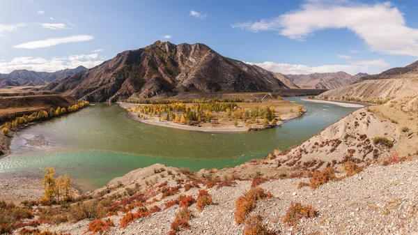 Two mountain rivers — Stock Photo, Image