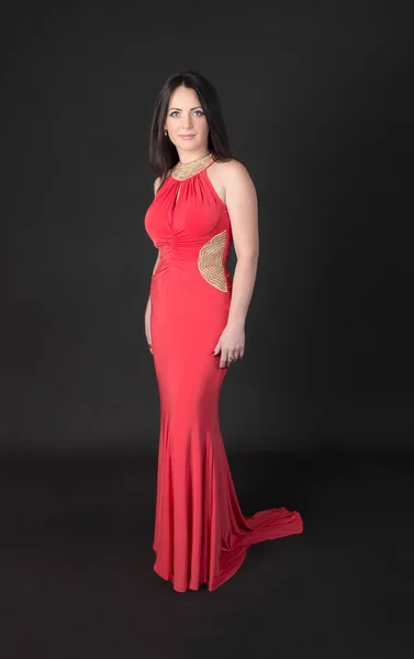 Mujer con un vestido rojo — Foto de Stock