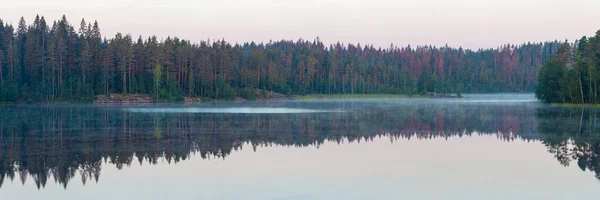 Panorama del lago del bosque —  Fotos de Stock