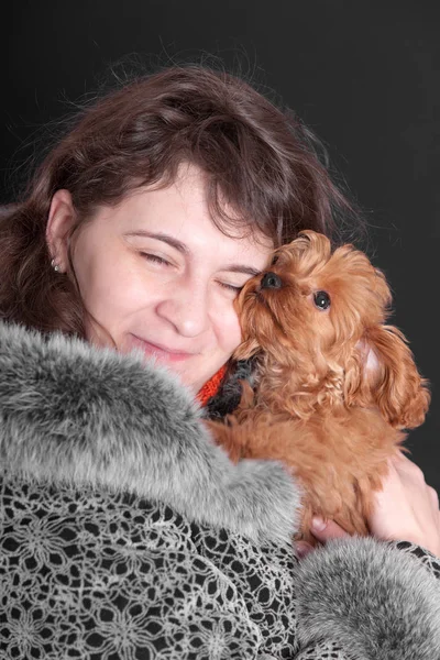 Cachorro en tierno abrazo — Foto de Stock