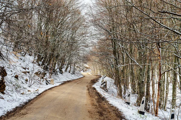 Straße mit Schnee — Stockfoto