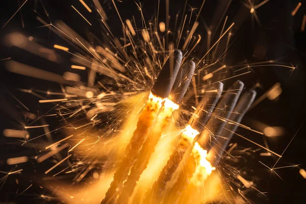 Sparks on a black background — Stock Photo, Image