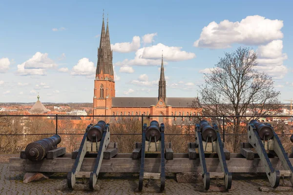Cannons and cathedral — Stock Photo, Image