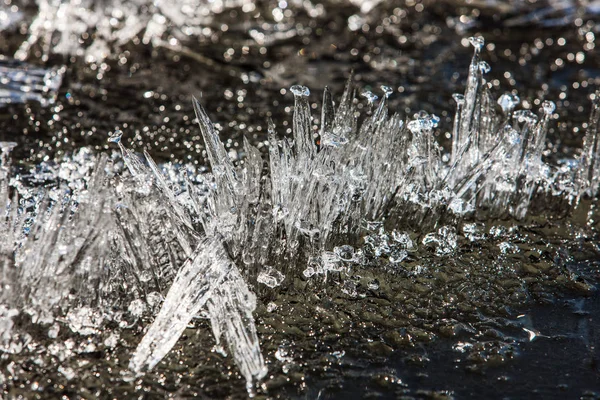 Gelo abstrato na primavera — Fotografia de Stock