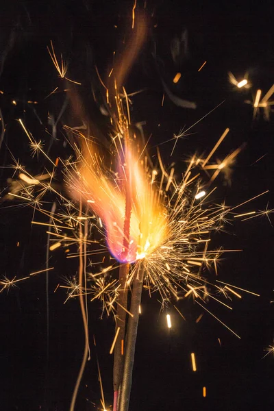 Fire on a black background — Stock Photo, Image