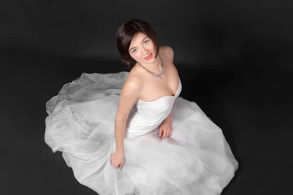 Portrait in white dress — Stock Photo, Image