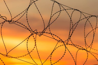 dikenli tel ön üzerinde