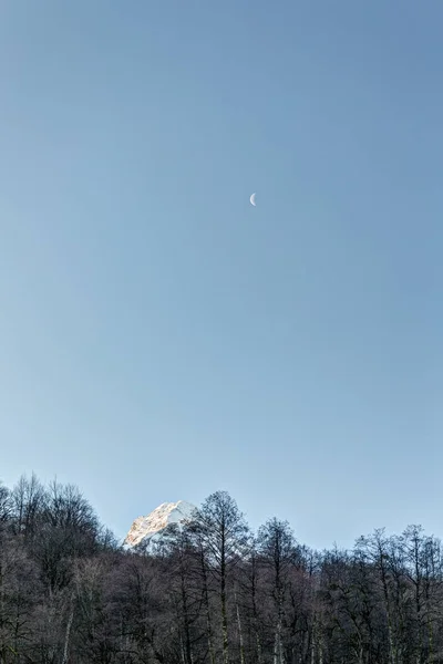 Luna creciente en el cielo — Foto de Stock