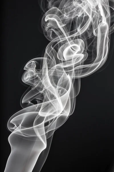 White smoke on a black background — Stock Photo, Image