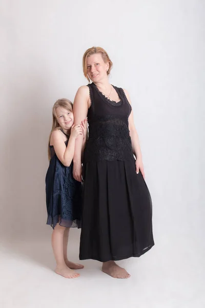 Portrait studio de mère avec fille — Photo