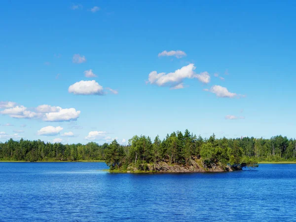 Остров на озере — стоковое фото