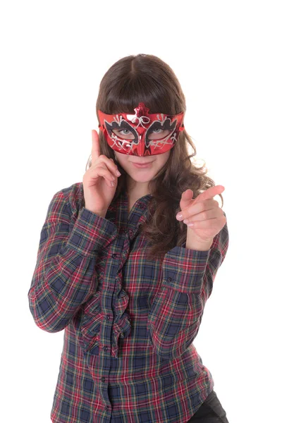 Ragazza in maschera di carnevale — Foto Stock