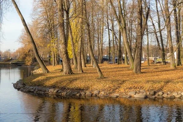 Herbstpark an einem sonnigen Tag — Stockfoto