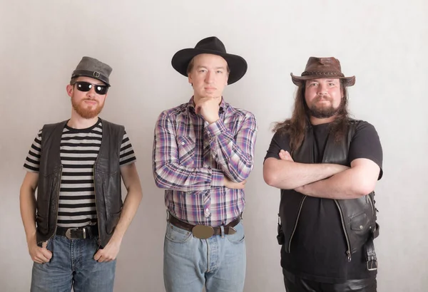 Three friends in hats — Stock Photo, Image