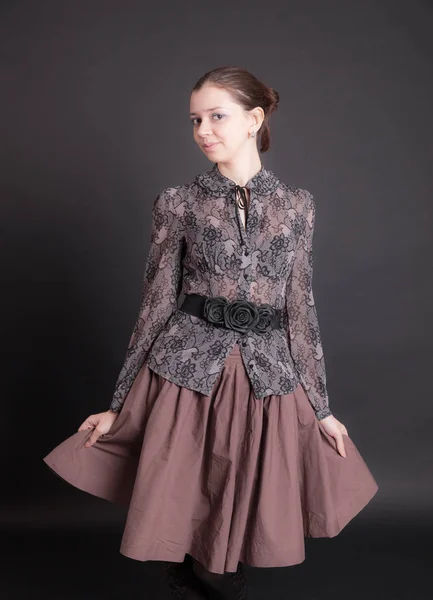 Studio portrait of a slim girl — Stock Photo, Image