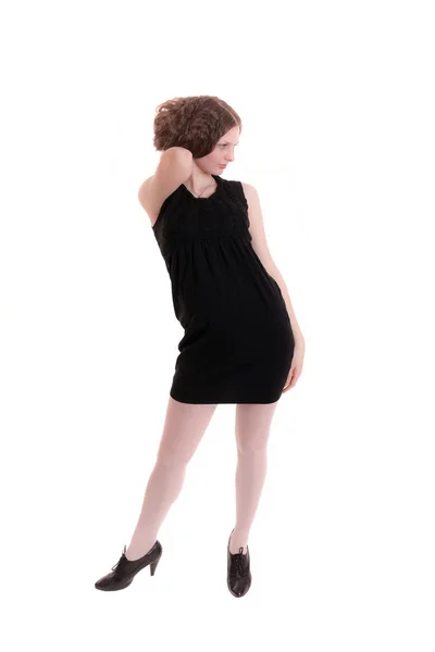 Girl in a black dress — Stock Photo, Image