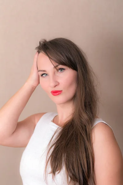 Woman with long hair closeup — Stock Photo, Image