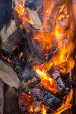Ocakta odun var.